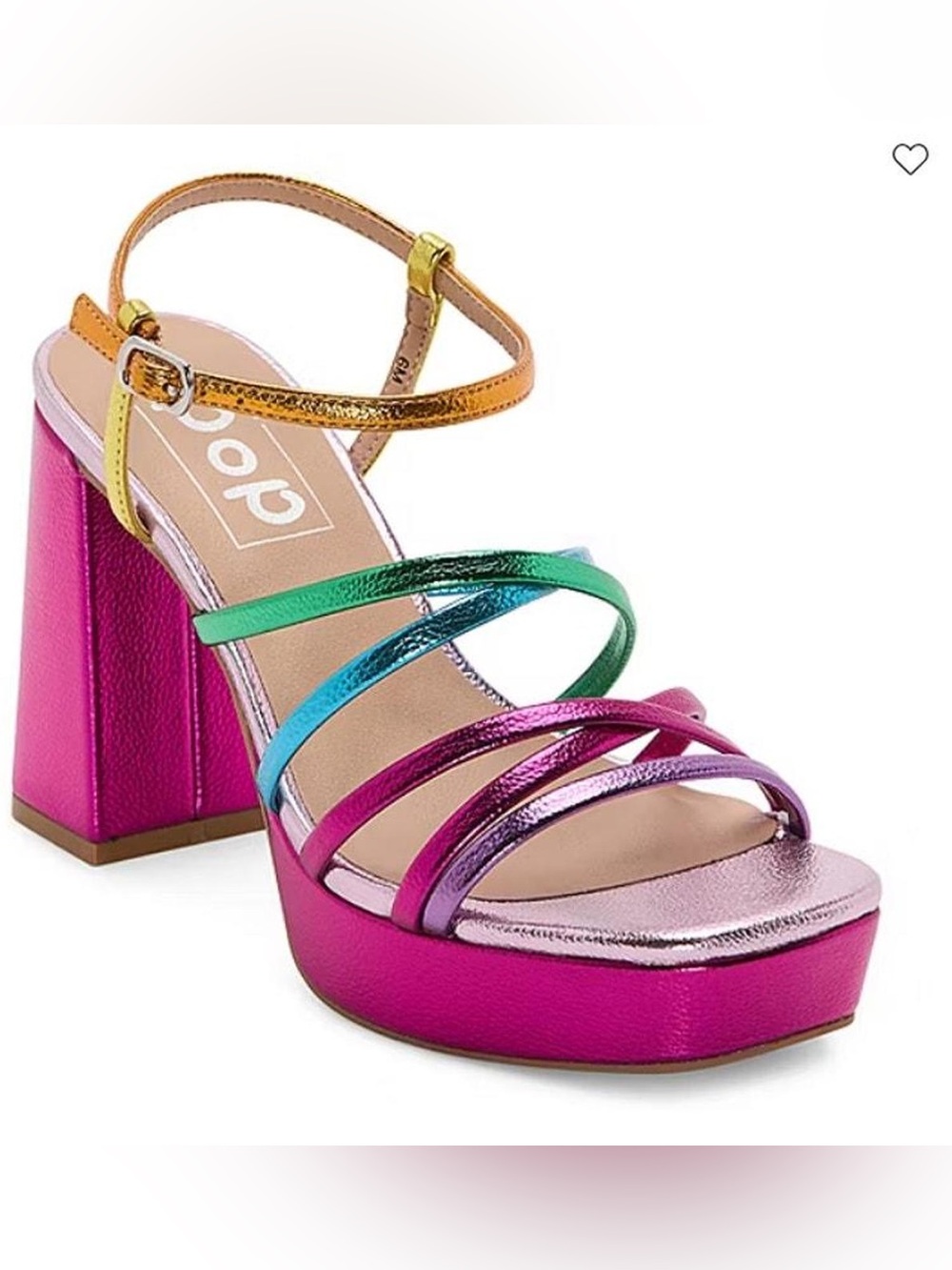 Pop Women's Size 8.5 M Kallie Metallic Rainbow Platform Heels Strappy Sandal